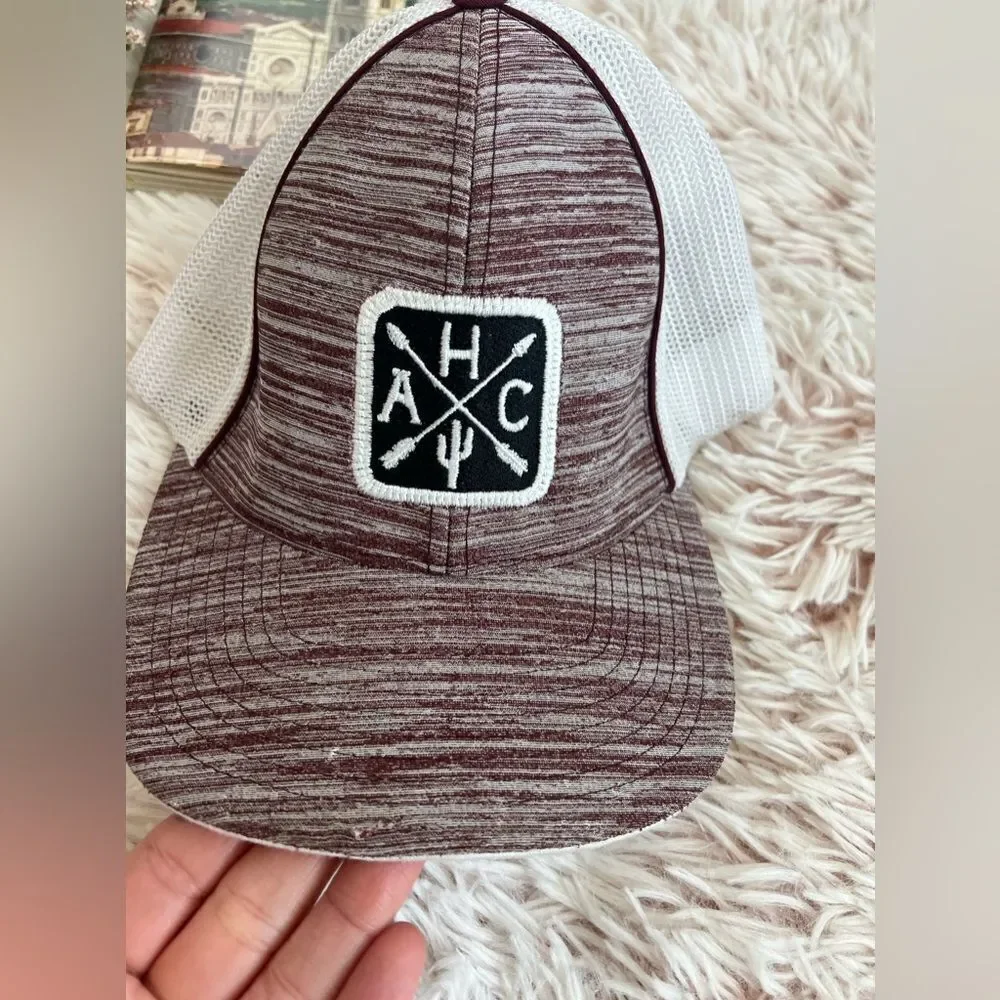 Armadillo Hat Co. Ace Pacific Headwear Maroon White Snapback Hat Style X216‎ S-M